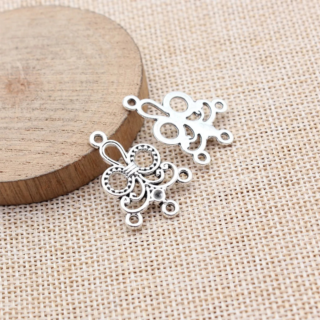 29x21mm 1.95g Multicolor Zinc Alloy Earring Connector Charm for DIY Handmade Dangle Earring Making