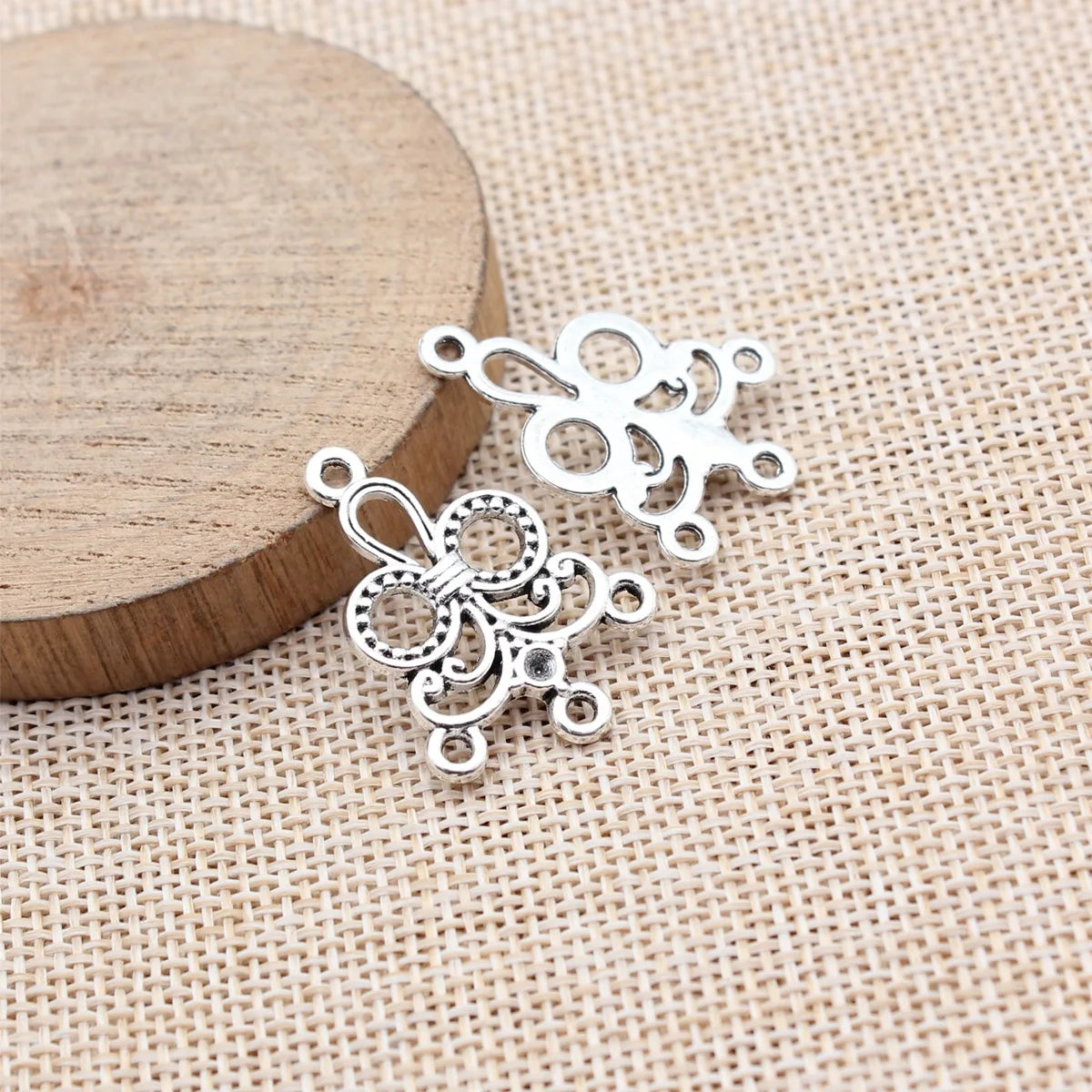 29x21mm 1.95g Multicolor Zinc Alloy Earring Connector Charm for DIY Handmade Dangle Earring Making
