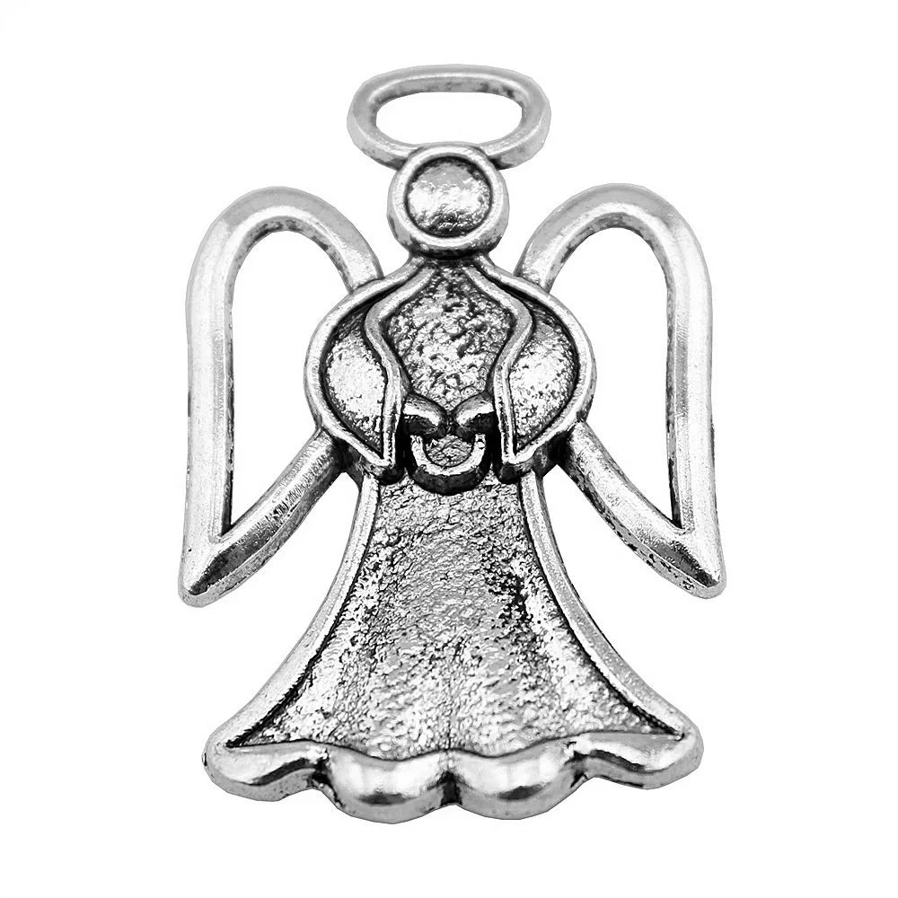 45x29mm 6.9g Multi Color Zinc Alloy Angel Figure Charm Pendant for DIY Jewelry and Craft Making