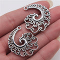 31x32mm 4.2g Multicolor Zinc Alloy Phoenix Earring Connector Charms for DIY Earring Making