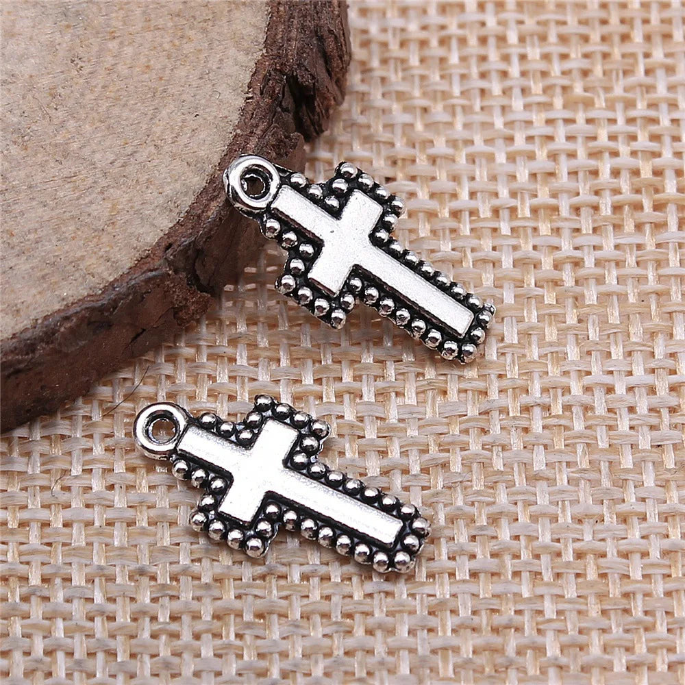20x10mm 1g Antique silver zinc alloy Cross charm pendant for DIY bracelet necklace jewelry making