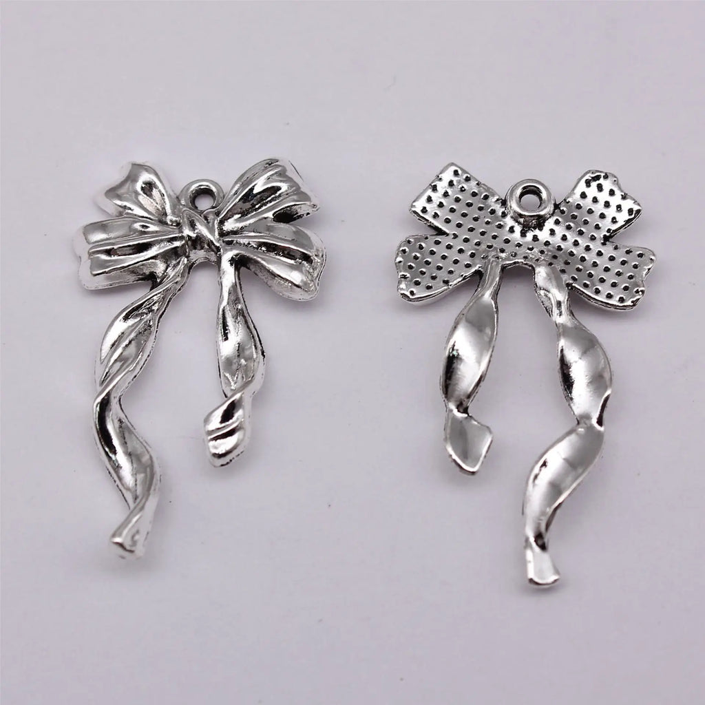 30x18mm 2.8g Zinc Alloy Bow Butterfly Charm Pendant Jewelry Findings for DIY Princess Style Accessories