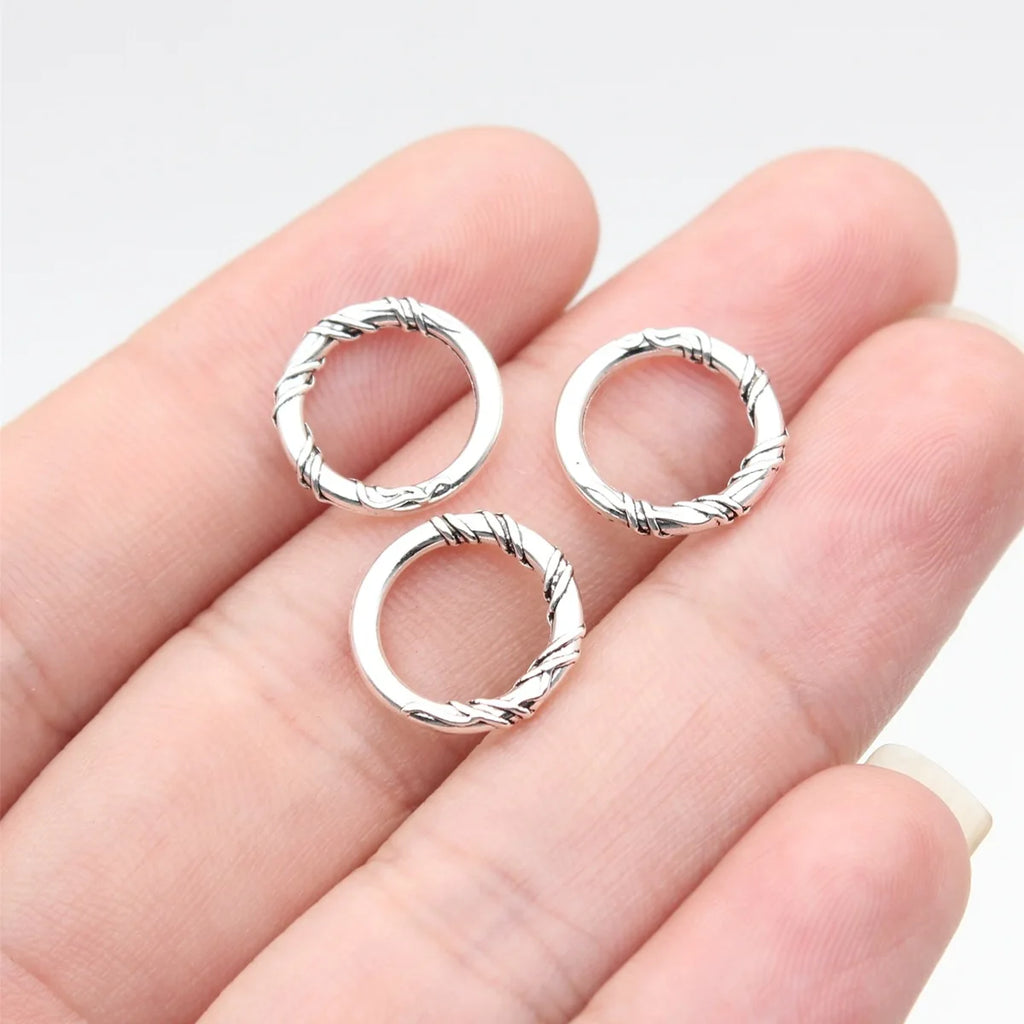 13x13mm 0.5g Multicolor Zinc Alloy Round Ring Charm Pendant for Bracelet Necklace DIY Jewelry Making