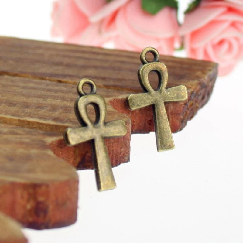22x13MM Antique Silver Zinc Alloy Cross Double Sided Charm Pendant for DIY Necklace Bracelet Jewelry Making