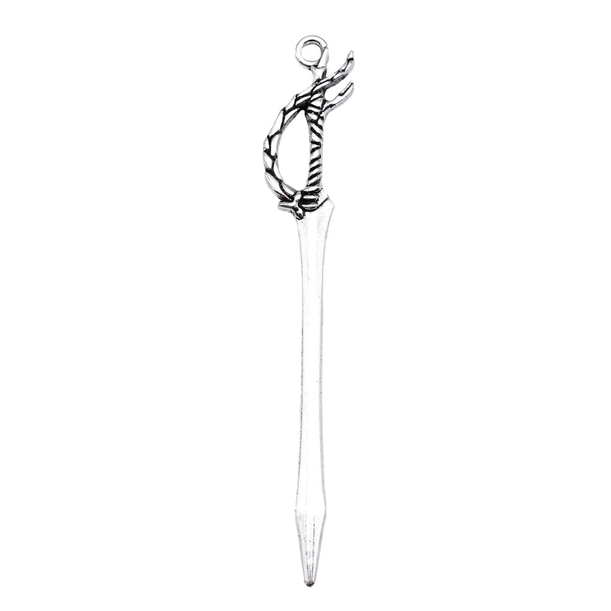 69mm 2.5g Antique Silver Zinc Alloy Cosplay Weapon Halberd Charm Pendant for DIY Jewelry Making