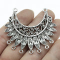 54x50mm 11.7g Antique Silver Zinc Alloy Multi Hole Necklace Connector Charm for DIY Jewelry Making