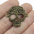 32x30mm 3.4g Multicolor Zinc Alloy Skull Connector Charm for Necklace Bracelet Making