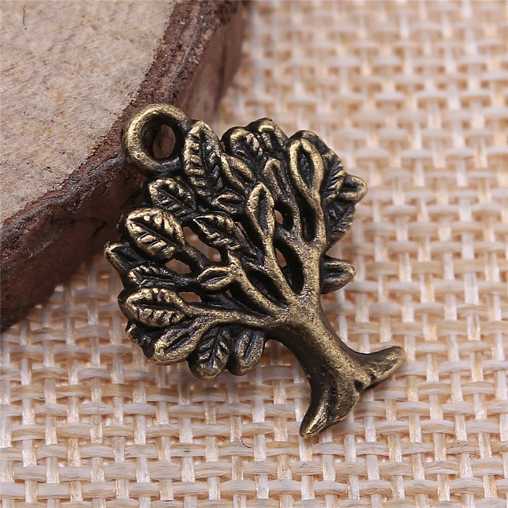 22x17mm 1.6g Multicolor Zinc Alloy Tree Charm Pendant for Bracelet Necklace DIY Jewelry Making