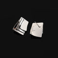 Elegant Geometric Layered Square Silver Alloy Metal Stud & Clip On No Piercing Women's Fashion Earrings