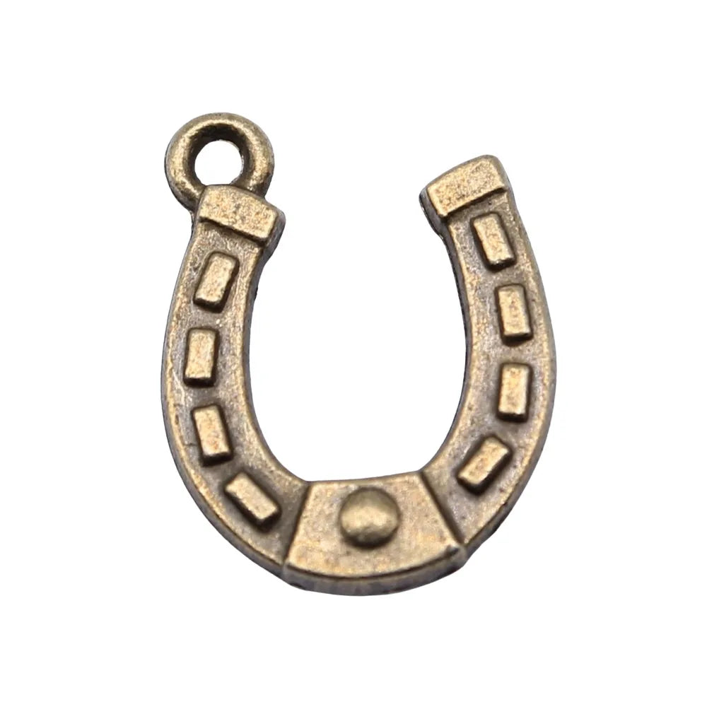 15x12mm 0.9g Multicolor Zinc Alloy Horseshoe Charm Pendant for DIY Bracelet Necklace Making