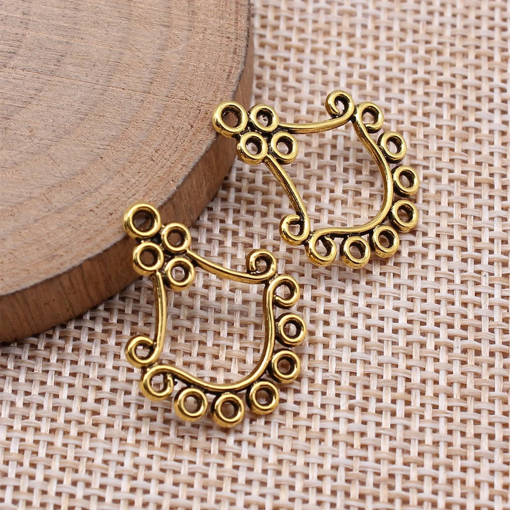 24x18mm 0.9g Multi Color Zinc Alloy Geometric Earring Connector Charms for DIY Earring Making