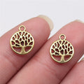 13x11mm 0.5g Antique Gold Zinc Alloy Tree Charm Pendant for DIY Necklace Bracelet Jewelry Making