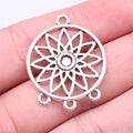 27x33mm 3.3g Multicolor Zinc Alloy Dreamcatcher Connector Charm for DIY Earrings and Jewelry Making