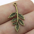 30x16mm 1.2g Multicolor Zinc Alloy Branch Leaf Charm Pendant for Necklace Bracelet Making