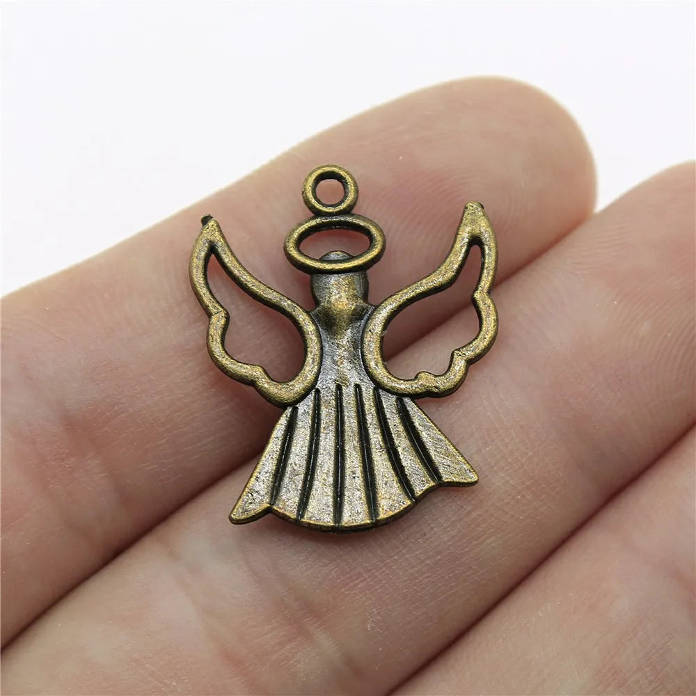 25x21mm 1.8g Multicolor Zinc Alloy Angel Figure Charm Pendant for DIY Necklace Bracelet Making