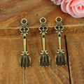 33x7MM Zinc Alloy Fork Charm Pendant No.558713 for DIY Necklace Bracelet Jewelry Making