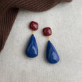 Hong Kong Style Waterdrop Tassel Drop Earrings For Women, Copper Resin
