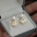 Handmade Crushed Ice Glass Crystal Pearl Tassel Drop Earrings Minimalist Geometric Jewelry