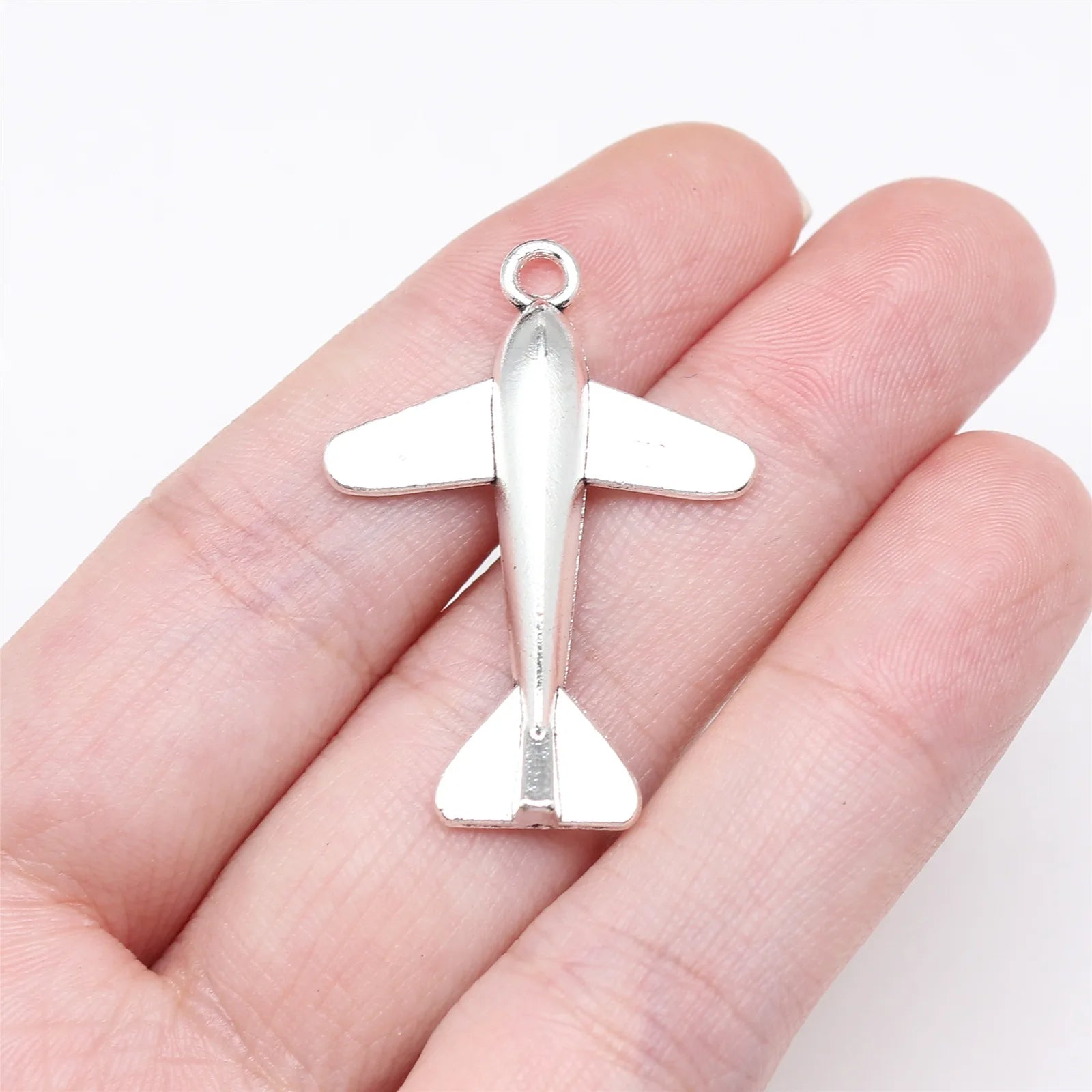 34x24mm 2.1g Antique Silver Zinc Alloy Airplane Charm Pendant for DIY Necklace Bracelet Accessories