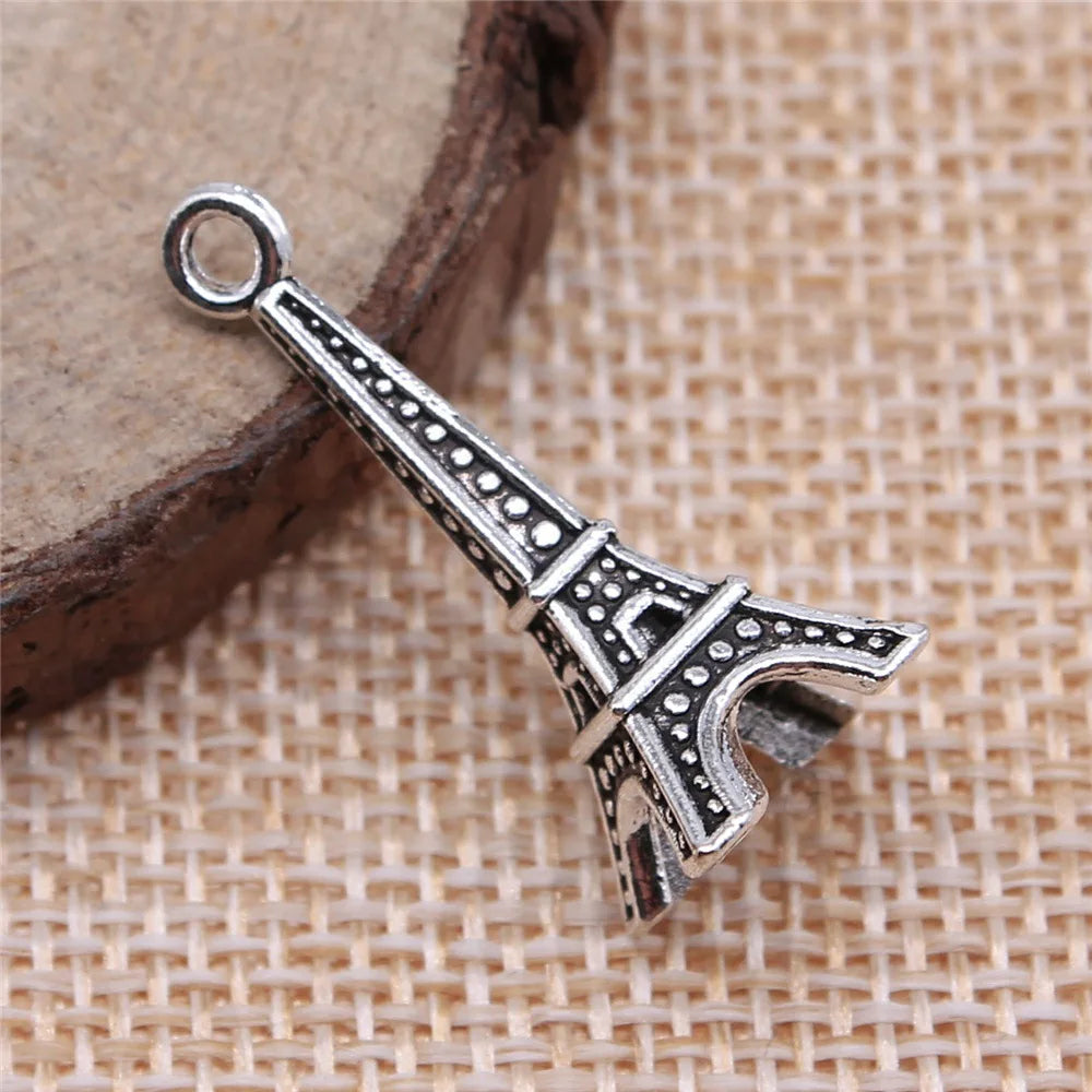 29x11x11mm 1.9g Iron 3D Eiffel Tower Charm Pendant for DIY Necklace Bracelet Jewelry Accessories