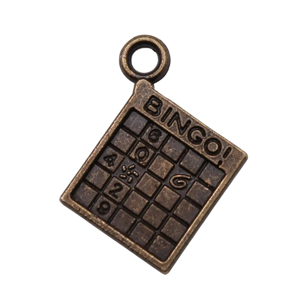 15x17mm 0.9g Multicolor Zinc Alloy BINGO Minesweeper Game Charm Pendant for DIY Jewelry Making