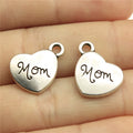 15x18mm 2.8g Multicolor zinc alloy MOM Heart charm pendant for DIY necklace bracelet making