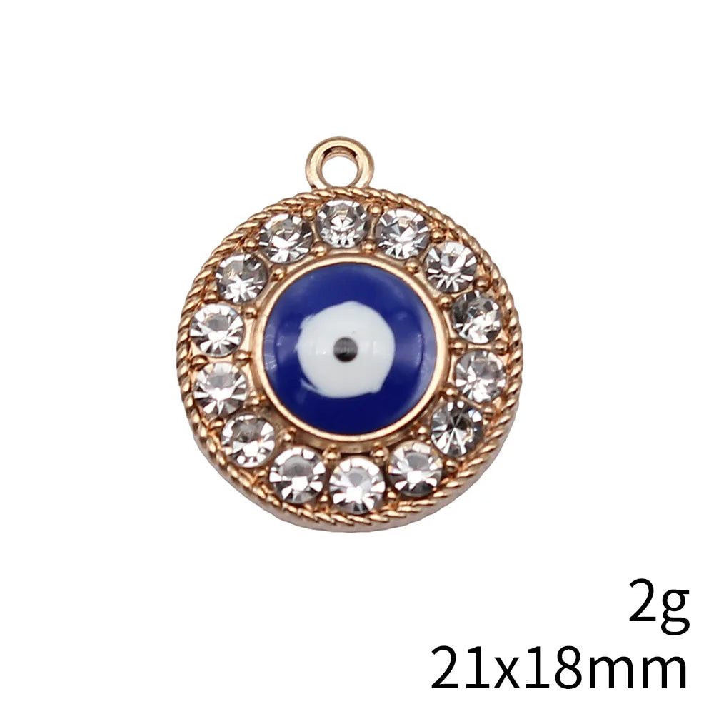 21x18mm 2g KC Gold Zinc Alloy Evil Eye Charm Pendant for DIY Necklace Bracelet Jewelry Making
