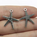 26x22mm 1.4g Multicolor Zinc Alloy Starfish Charm Pendant for DIY Bracelet Necklace Making