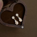 Eco Friendly Copper Zircon Inlaid Geometric Stud Earrings Light Luxury Minimalist Fashion Jewelry