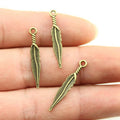 28mm 0.5g Multicolor Zinc Alloy Feather Charm Pendant for DIY Necklace Bracelet Jewelry Making