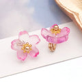 Colorful Glass Sakura Flower Bead Charm Pendant for DIY Beaded Bracelet Keychain Making