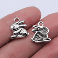 14x13mm 1.1g Antique Silver Zinc Alloy Rabbit Charm Pendant for DIY Bracelet Necklace Making