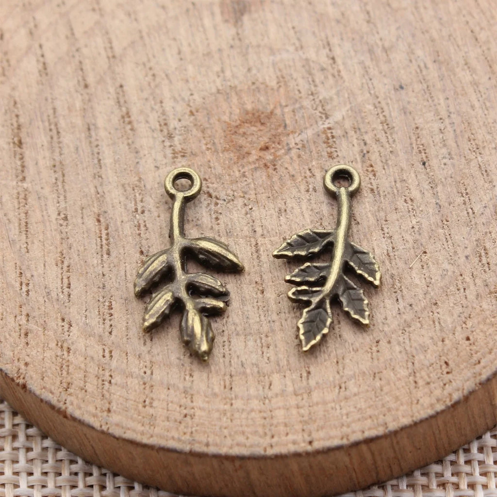 20x10mm 0.58g Multicolor Zinc Alloy Branch Charm Pendant for DIY Necklace Bracelet Making