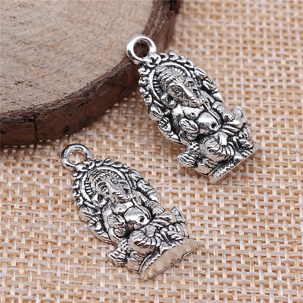 26x14mm 2.2g Multicolor Zinc Alloy Fortune Elephant Charm Pendant for DIY Necklace Jewelry Making