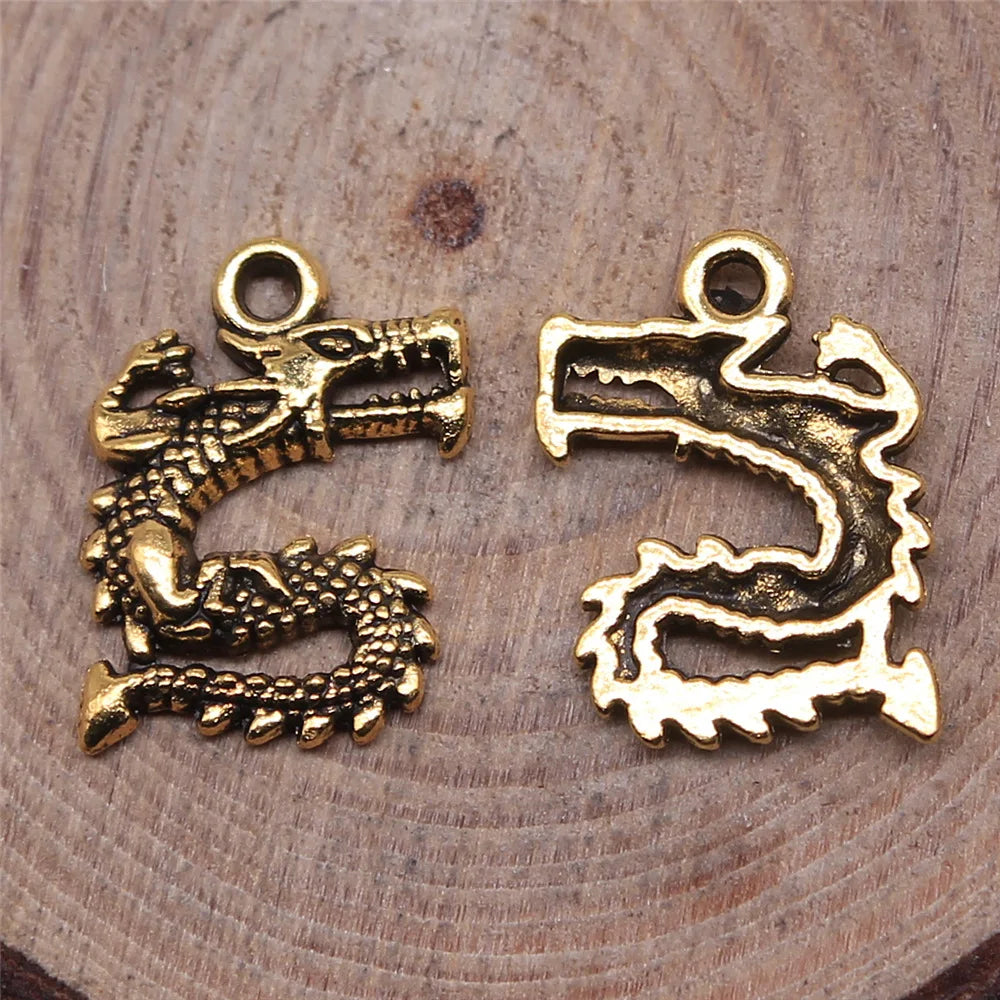 17x13mm 0.8g Multicolor Zinc Alloy Dragon Charm Pendant for DIY Jewelry and Clothing Accessories
