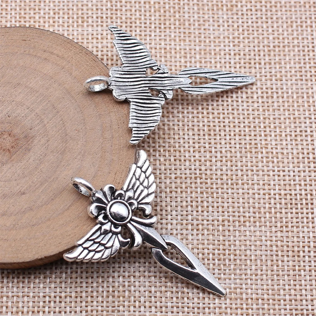35x49mm 4.5g Multicolor Zinc Alloy Gothic Wing Cross Charm Pendant for DIY Necklace Bracelet Making