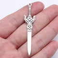 59x13mm 2.1g Antique Silver Tone Zinc Alloy Sword Weapon Charm Pendant for Cosplay Necklace Bracelet DIY