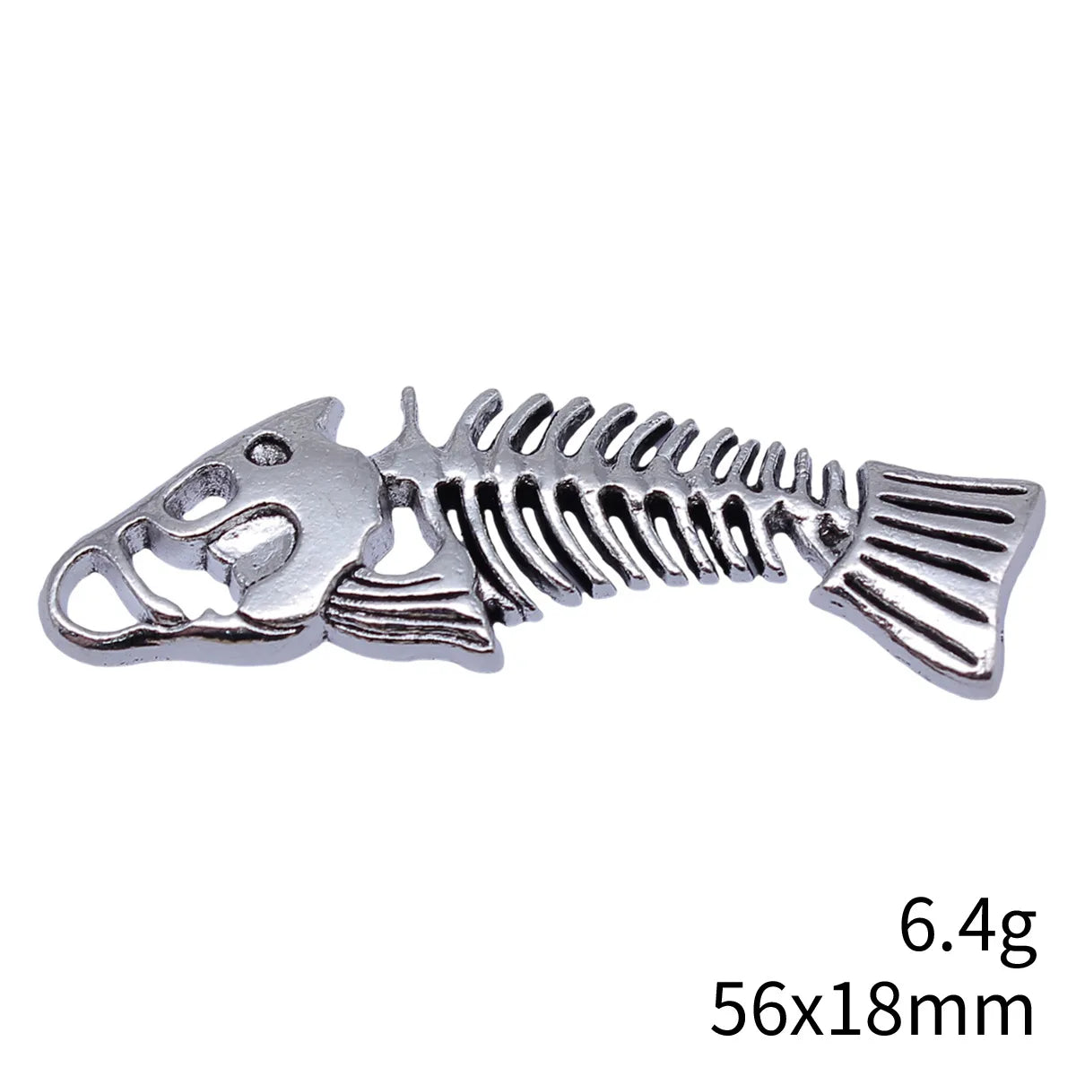 56x18mm 6.4g Multicolor Zinc Alloy Fish Bone Charm Pendant for Necklace Bracelet Jewelry Making
