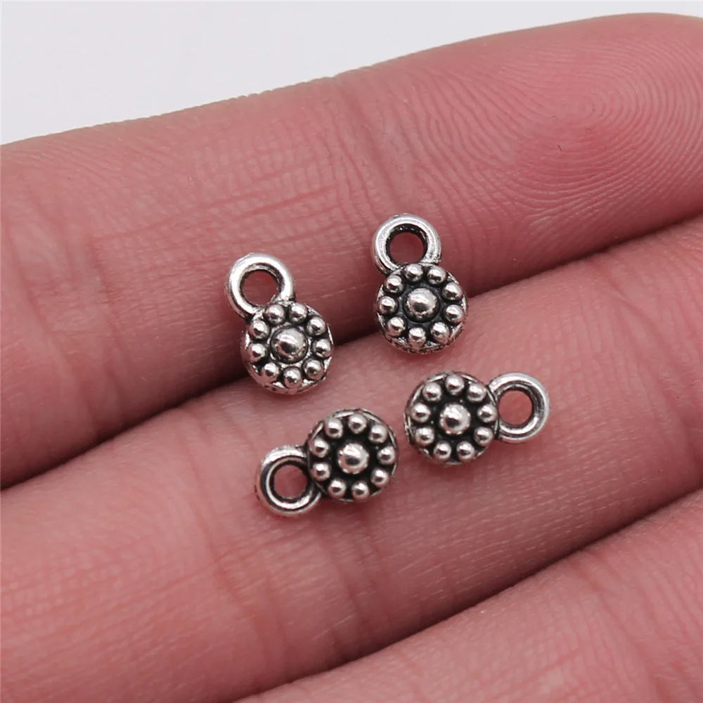 5x9mm 0.3g Zinc Alloy Flower Charm Pendants for DIY Bracelet Necklace Jewelry Making