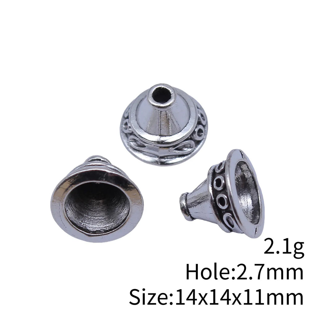 14x14x11mm 2.1g Multicolor Zinc Alloy Cone Bead Cap Jewelry Findings for Necklace Earring Tassel DIY