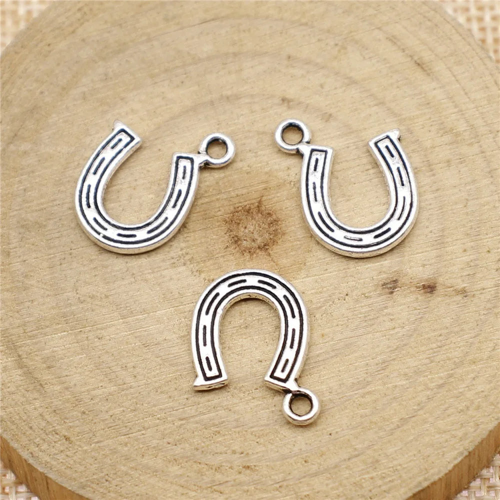18x12mm 0.8g Multicolor Zinc Alloy Horseshoe Charm Pendant for DIY Necklace Bracelet Jewelry Making