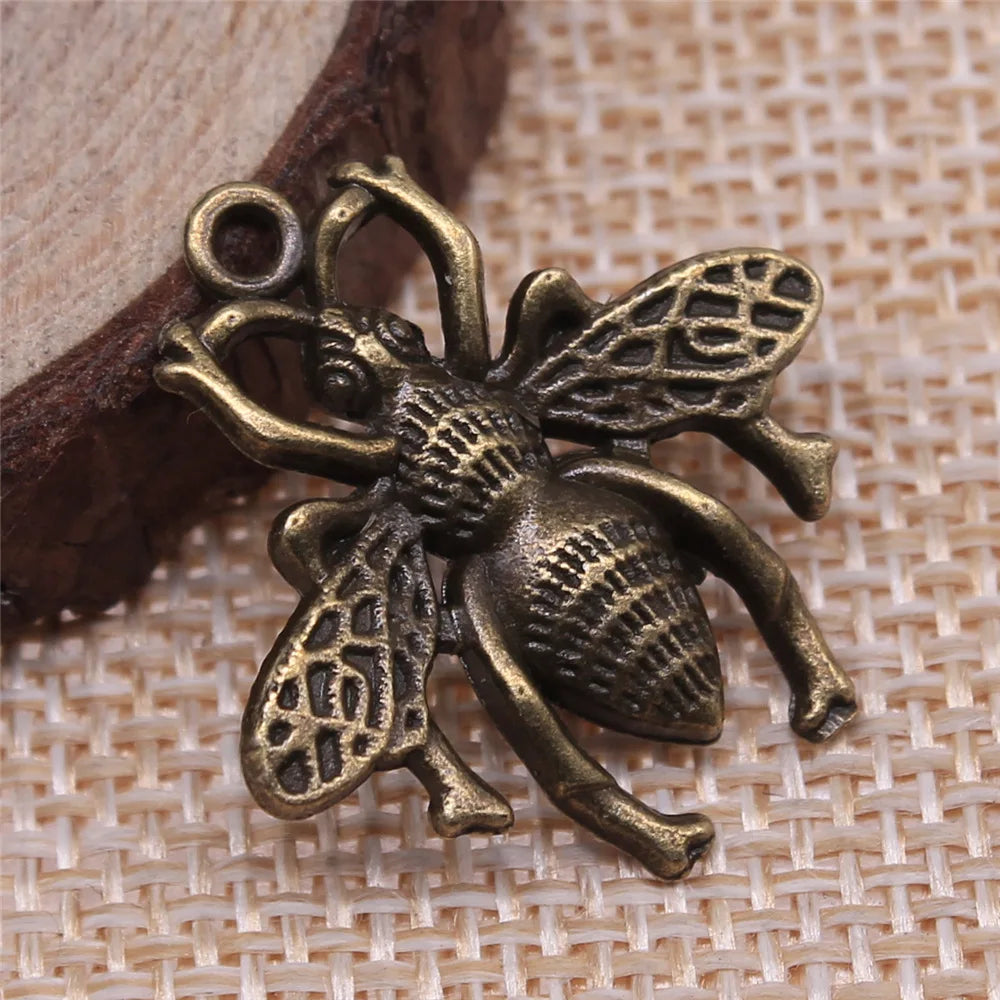 24x25mm 2.4g Multicolor Zinc Alloy Bee Charm Pendant for DIY Necklace Bracelet Making