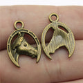 21x15mm 1.8g Multicolor Zinc Alloy Horse Head Horseshoe Charm Pendant for DIY Necklace Bracelet Making