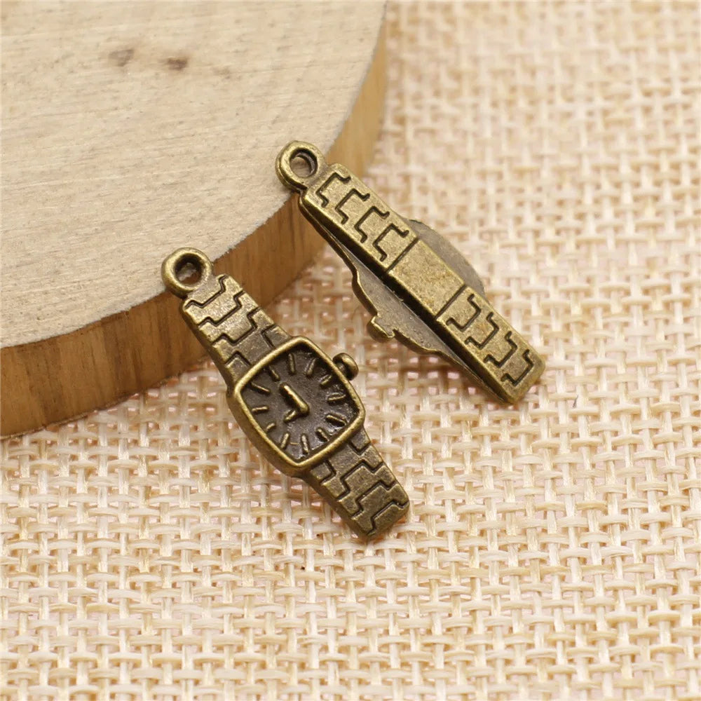 23x9mm 1.4g Multi-Color Zinc Alloy Watch Charm Pendant for Necklace Bracelet DIY Jewelry Making