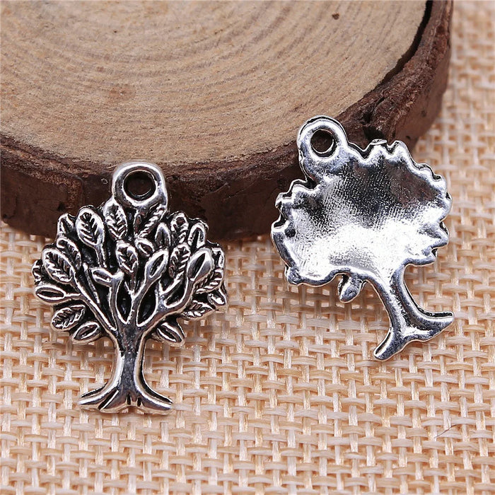 22x17mm 1.6g Multicolor Zinc Alloy Tree Charm Pendant for Bracelet Necklace DIY Jewelry Making