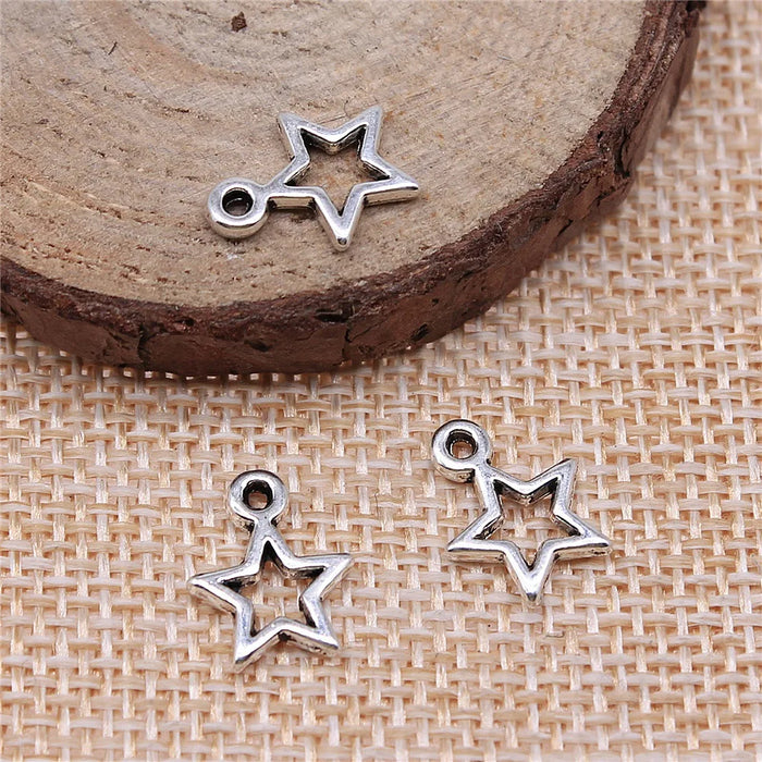 10x13mm 0.5g Multicolor Zinc Alloy Star Charm Pendant for DIY Necklace Bracelet Jewelry Making