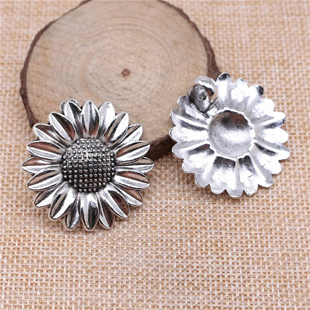 37mm 8.6g Multicolor Zinc Alloy Sunflower Charm Pendant for DIY Necklace Bracelet Making