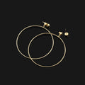 Elegant Oversized Gold Alloy Round Hoop Stud & Clip On No Piercing Minimalist Metal Circle Earrings