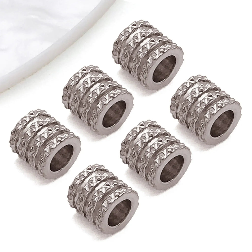 Vacuum Plated Stainless Steel Four Layer Mesh Tube Spacer Beads for DIY Bracelets