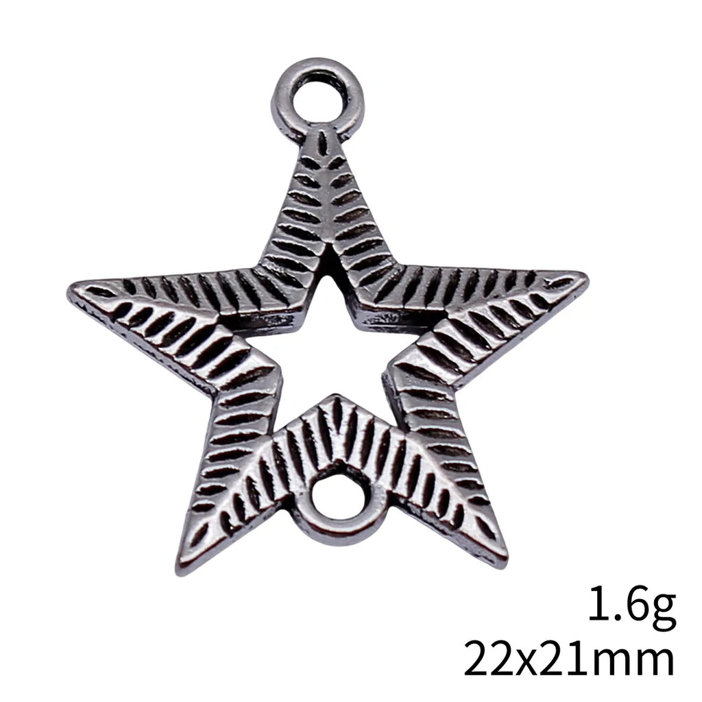 22x21mm 1.6g Antique Silver Zinc Alloy Star Connector Charm for DIY Bracelet Necklace Jewelry Making